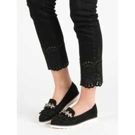 Lucky Shoes Mokassins mit Ornamenten schwarz 2