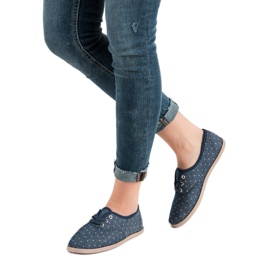 Turnschuhe mit Punkten blau 1