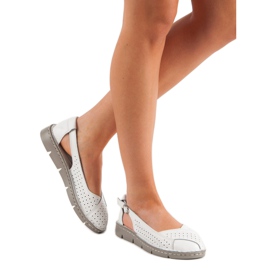 Filippo Ballerinas aus Leder weiß 1