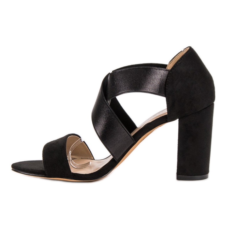 Super Mode Schwarze Sandalen mit hohen Absätzen 1