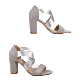 Super Mode Graue Sandalen mit hohen Absätzen 1