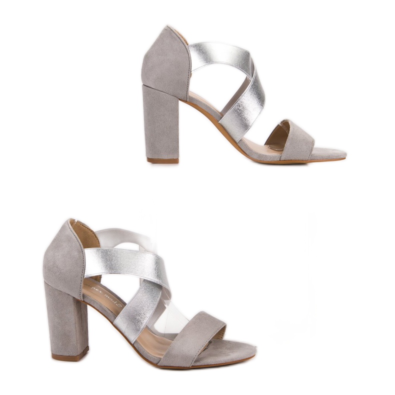 Super Mode Graue Sandalen mit hohen Absätzen 1