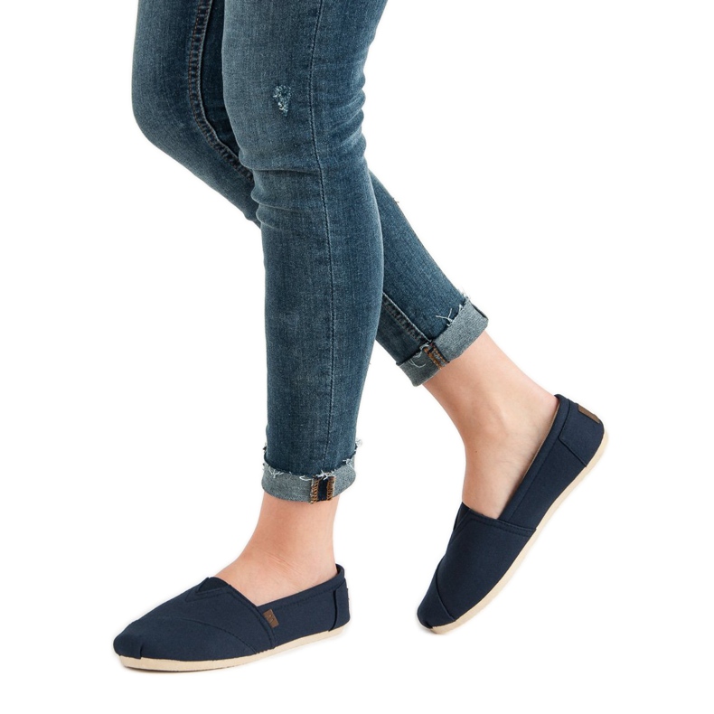 Klassische marineblaue Slipper navy blau 1