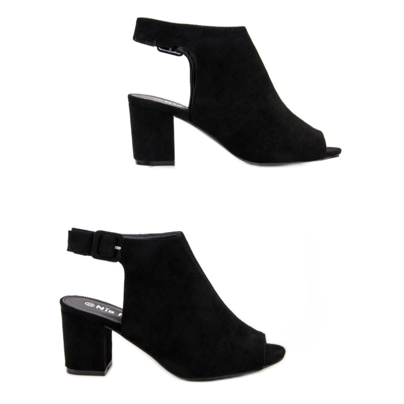 Nio Nio Gebaute Sandalen an einer Bar schwarz 2