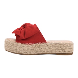 Espadrilles Hausschuhe auf der Plattform rot 1