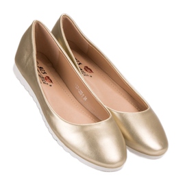 Yes Mile Klassische goldene Ballerinas 2