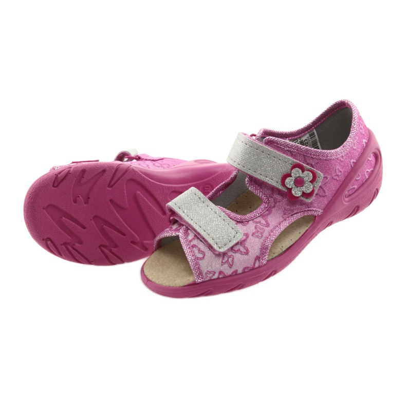 Befado Kinderschuhe PU 065X123 grau rosa 5