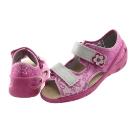 Befado Kinderschuhe PU 065X123 grau rosa 4