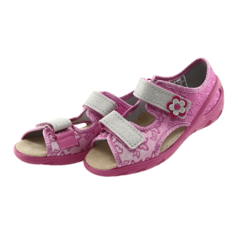 Befado Kinderschuhe PU 065X123 grau rosa 3