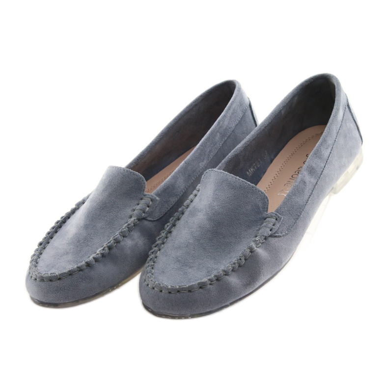 Damen Wildleder Loafer Sergio Leone 721 blau 3