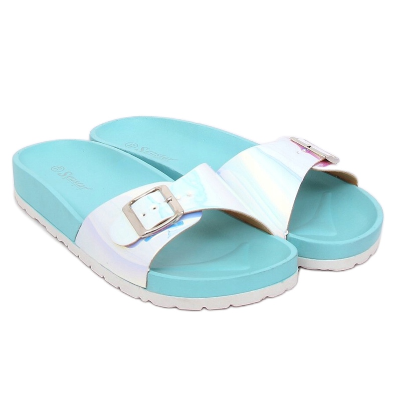 Blau BG27P Blaue Petrol Pantoffeln 1