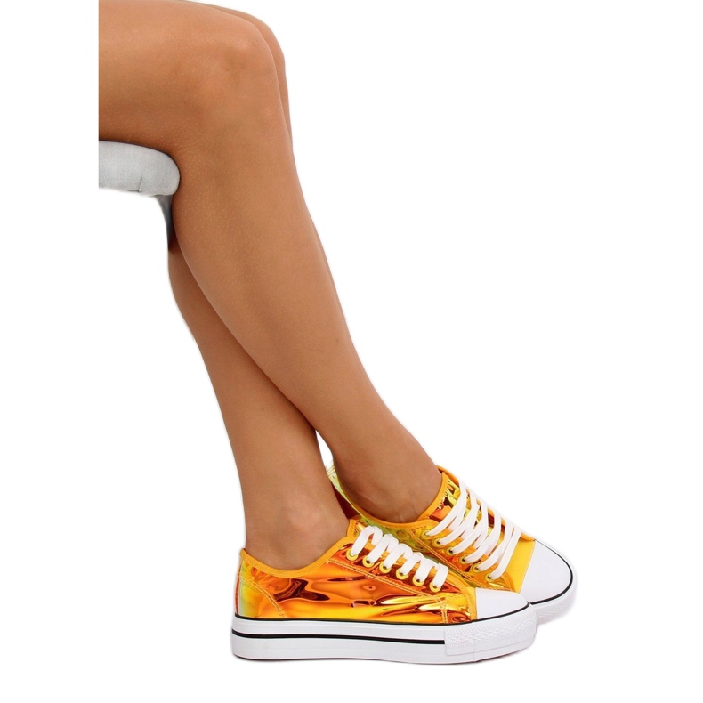 Gelbe XL19P Gelbe petrolfarbene Turnschuhe golden 1