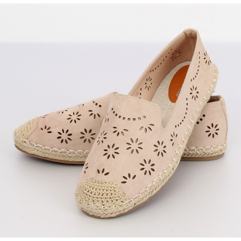 Beige durchbrochene Espadrilles 9023 Beige II-GAT 1