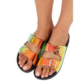 Schwarz BG28P Schwarze Scholki-Hausschuhe in Petrol 1