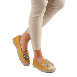 Small Swan Wildleder-Espadrilles mit Ornamenten gelb 2