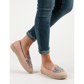 Small Swan Wildleder-Espadrilles mit Ornamenten rosa 2