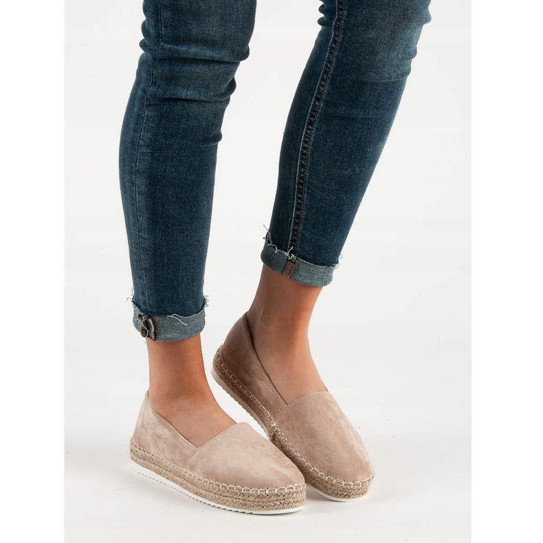 Small Swan Beige Wildleder Espadrilles 2