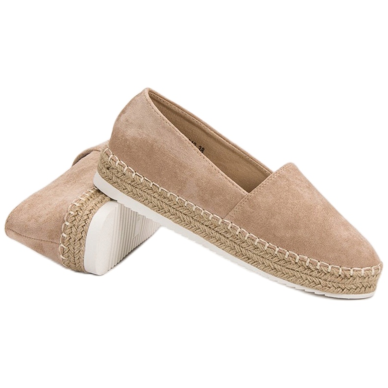 Small Swan Beige Wildleder Espadrilles 1