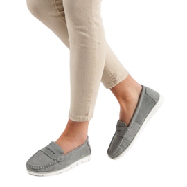 VINCEZA Lederslipper grau 2