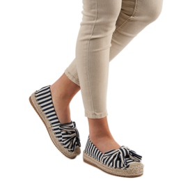 Gestreifte Espadrilles braun blau marineblau 2