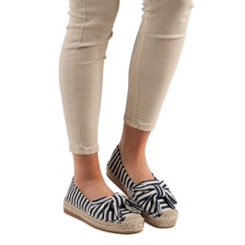 Gestreifte Espadrilles braun blau marineblau 1