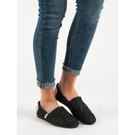 L. Day Slipons mit Muster schwarz 1