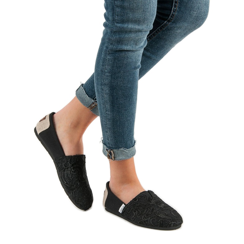 L. Day Slipons mit Muster schwarz 2