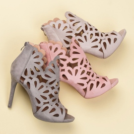 Vices Durchbrochene Sandalen aus Wildleder grau 1