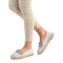 Espadrilles mit Blumen grau 1