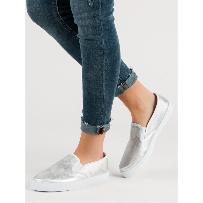 Silberne Slipons grau 1