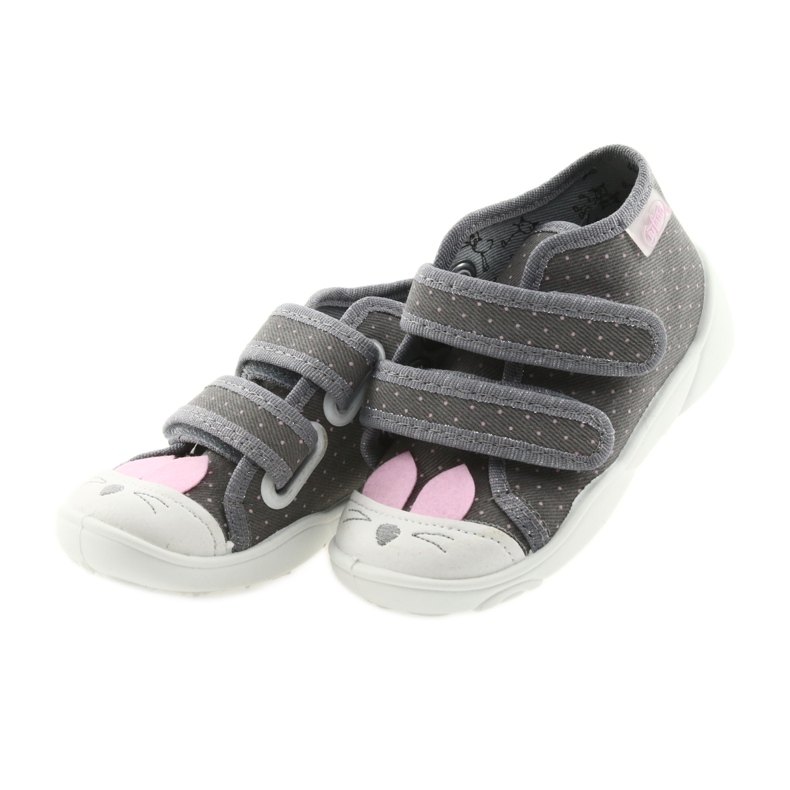 Befado Kinderschuhe 212P059 grau rosa 3