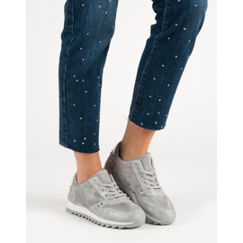 Sportschuhe mit Kristallen grau 1