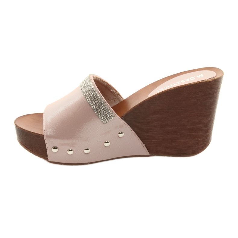 M.Daszyński Daszyński AM43 Keilpantoffeln mit Zirkonia rosa 2