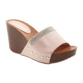 M.Daszyński Daszyński AM43 Keilpantoffeln mit Zirkonia rosa 1