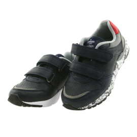 American Club Sportschuhe, Ledereinsatz BS11 05 grau rot marineblau 3