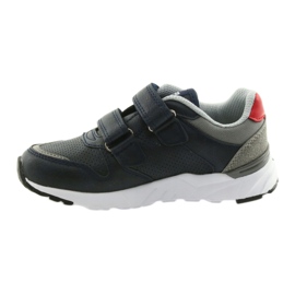 American Club Sportschuhe, Ledereinsatz BS11 05 grau rot marineblau 2