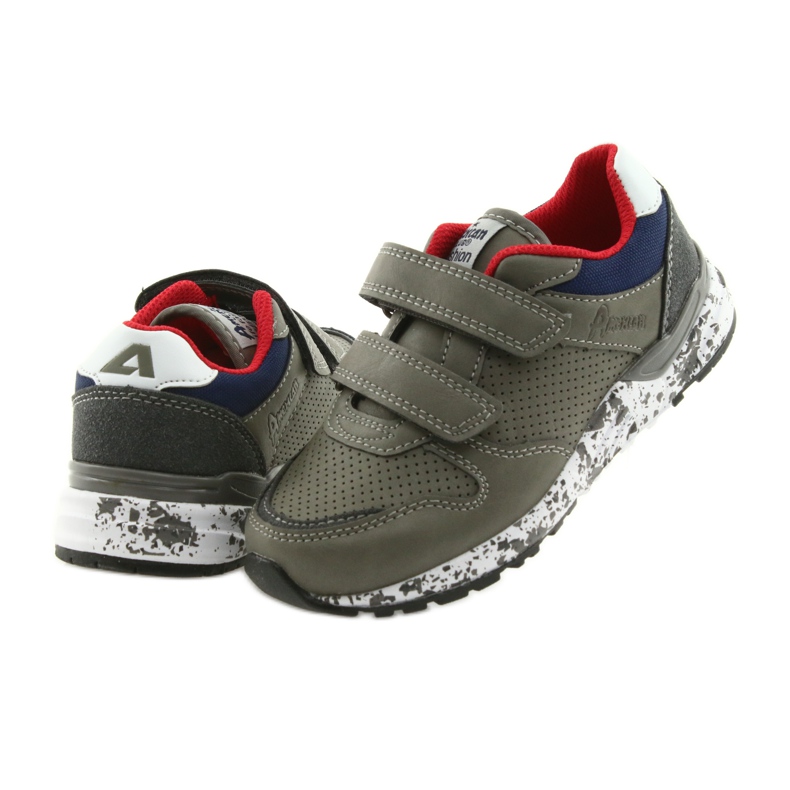 American Club Sportschuhe Lederinnensohle grau rot navy blau 4