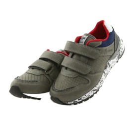 American Club Sportschuhe Lederinnensohle grau rot marineblau 3