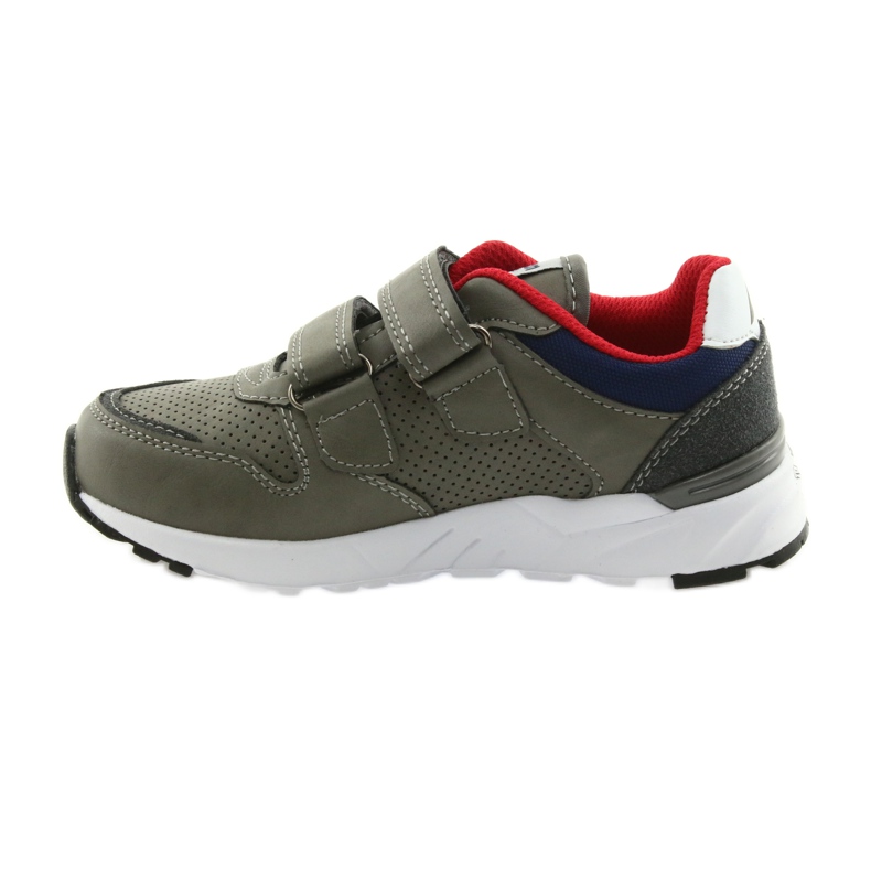 American Club Sportschuhe Lederinnensohle grau rot marineblau 2