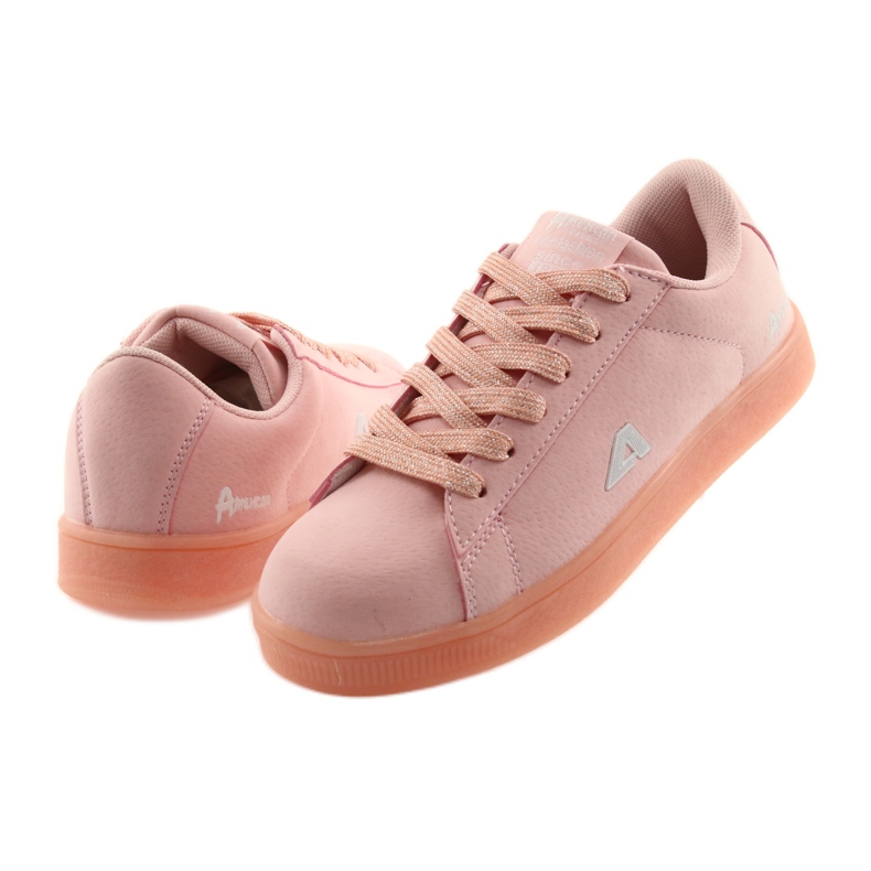 American Club BS07 Sportschuhe, Ledereinsatz rosa 4