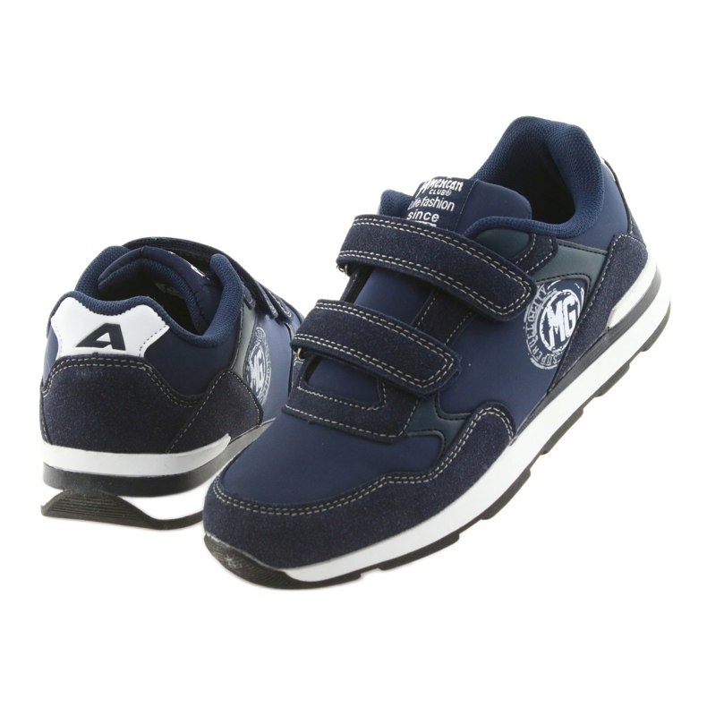 American Club BS01 Lederinnensohle weiß marineblau 4