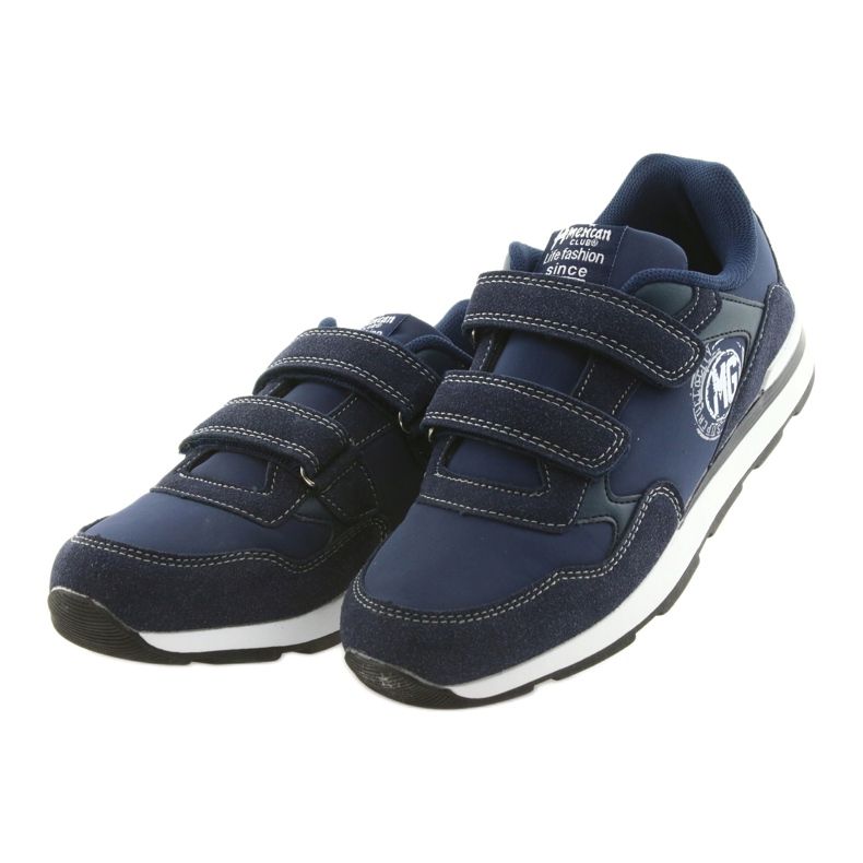 American Club BS01 Lederinnensohle weiß navy blau 3