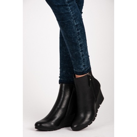 J. Star Stylische Keilstiefel schwarz 1