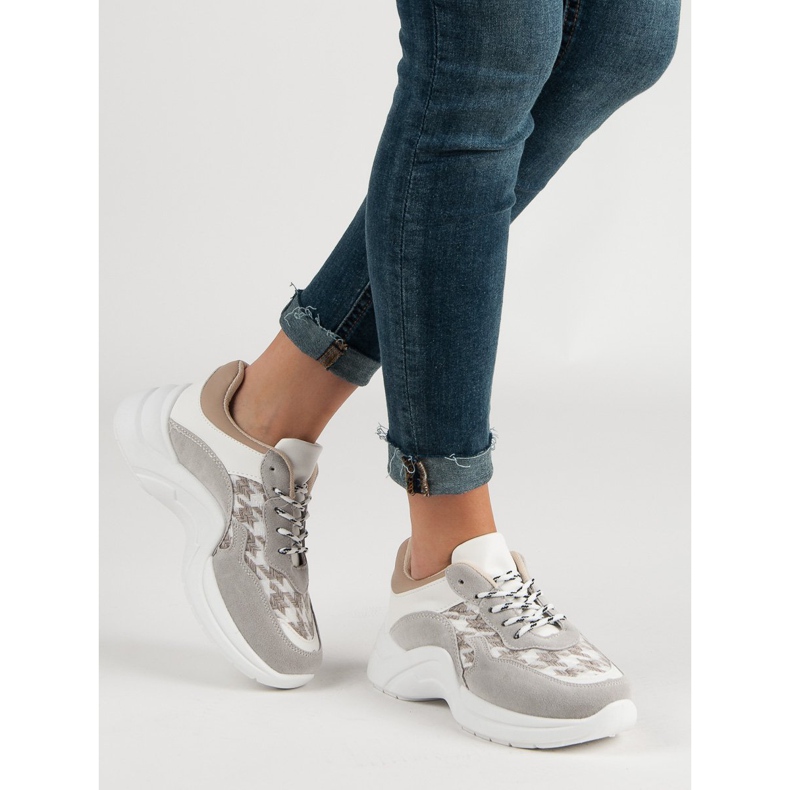 Kylie Sportschuhe mit Muster braun grau 1