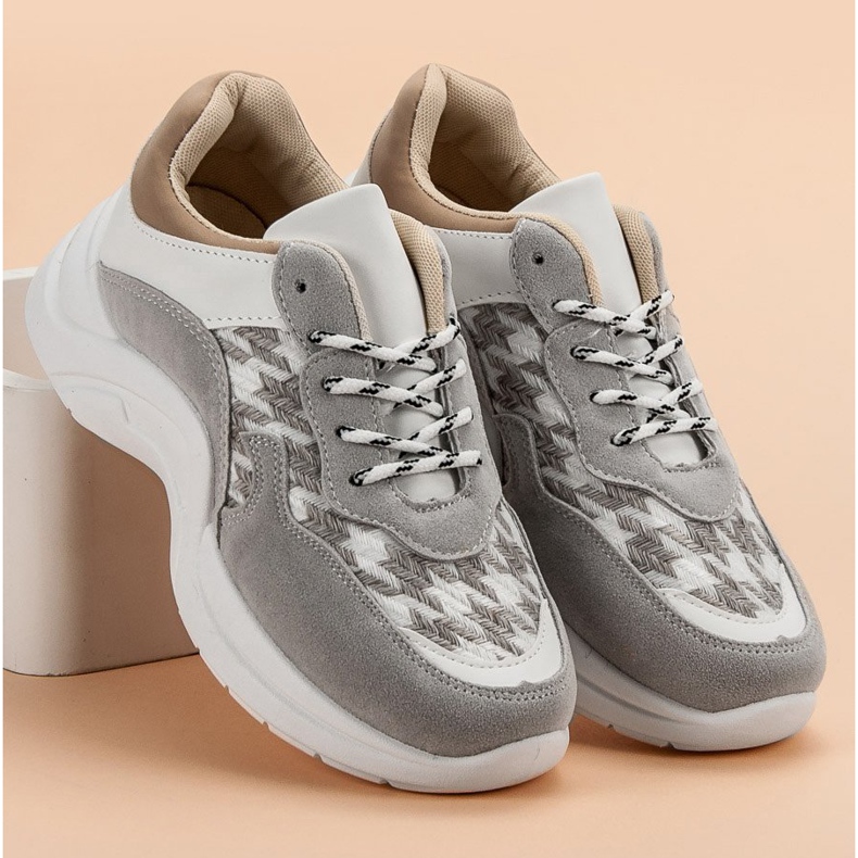 Kylie Sportschuhe mit Muster braun grau 2
