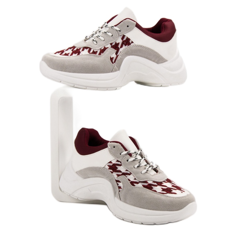 Kylie Sportschuhe mit Muster grau rot 2