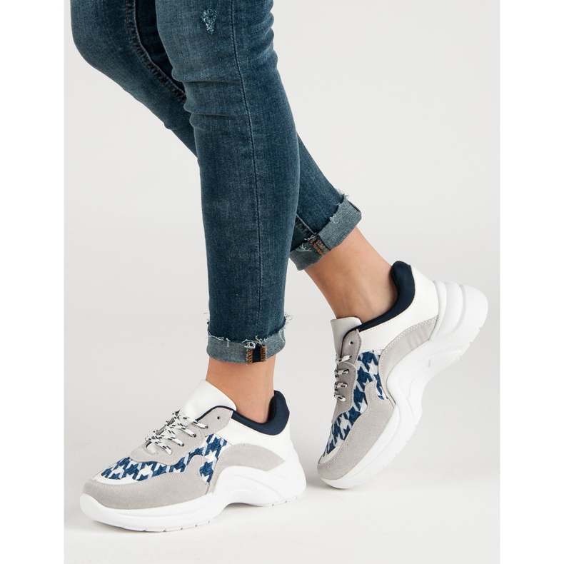 Kylie Sportschuhe mit Muster blau grau 1