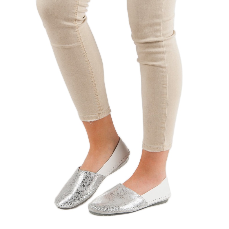 VINCEZA Leder Slipper grau 2