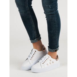 Filippo Sportschuhe aus Leder mit Blumen weiß 1