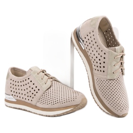 Aclys Durchbrochene beige Brogues braun gelb 1